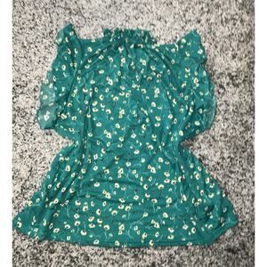 Melloday Floral Green Blouse Size- XL